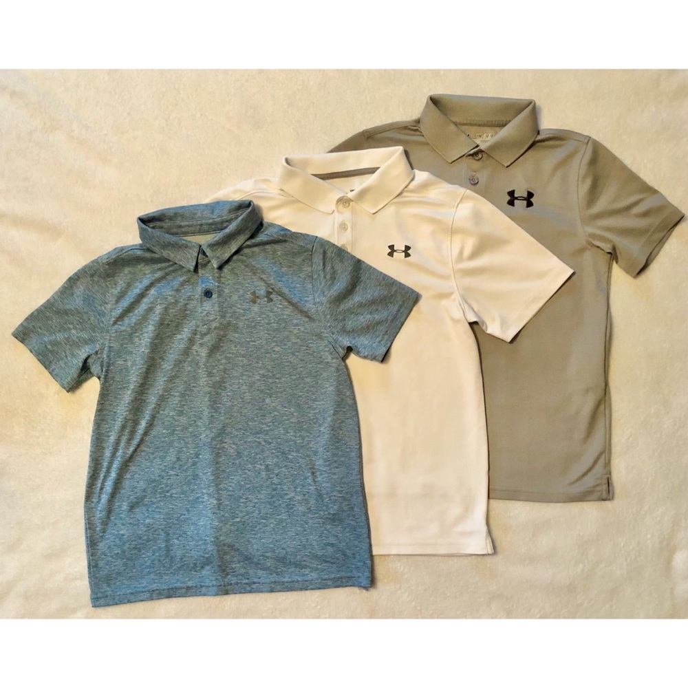 Under Armour Polo T-shirt Gray, White and Blue